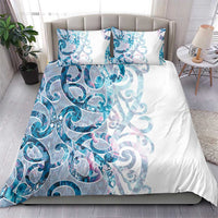 Turquoise Paua Shell Maori Bedding Set Koru Kowhaiwhai - Polynesian Pride