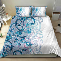 Turquoise Paua Shell Maori Bedding Set Koru Kowhaiwhai - Polynesian Pride