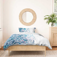 Turquoise Paua Shell Maori Bedding Set Koru Kowhaiwhai - Polynesian Pride