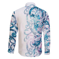 Turquoise Paua Shell Maori Family Matching Short Sleeve Bodycon Dress and Hawaiian Shirt Koru Kowhaiwhai LT7 - Polynesian Pride