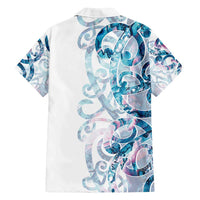 Turquoise Paua Shell Maori Family Matching Summer Maxi Dress and Hawaiian Shirt Koru Kowhaiwhai LT7 - Polynesian Pride