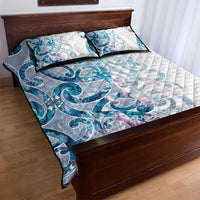 Turquoise Paua Shell Maori Quilt Bed Set Koru Kowhaiwhai - Polynesian Pride