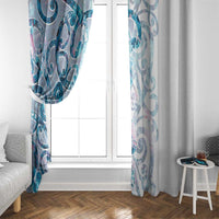 Turquoise Paua Shell Maori Window Curtain Koru Kowhaiwhai LT7 - Polynesian Pride