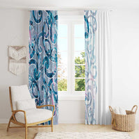 Turquoise Paua Shell Maori Window Curtain Koru Kowhaiwhai LT7 - Polynesian Pride