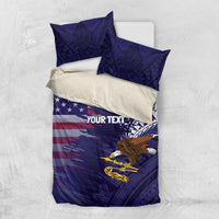 American Samoa Mix US Bedding Set Flag Day Grunge Style