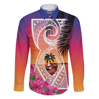 Guam Chamorro Family Matching Tank Maxi Dress and Hawaiian Shirt Artsy Latte Stone