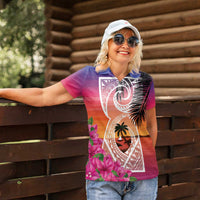 Guam Chamorro Women Polo Shirt Artsy Latte Stone