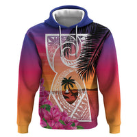 Guam Chamorro Zip Hoodie Artsy Latte Stone