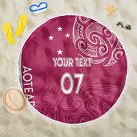 Personalised New Zealand Rugby Beach Blanket Aotearoa Champions - Pink Version