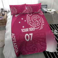 Personalised New Zealand Rugby Bedding Set Aotearoa Champions - Pink Version