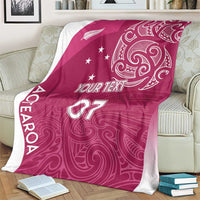 Personalised New Zealand Rugby Blanket Aotearoa Champions - Pink Version