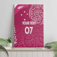 Personalised New Zealand Rugby Canvas Wall Art Aotearoa Champions - Pink Version