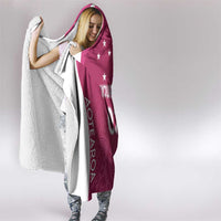 Personalised New Zealand Rugby Hooded Blanket Aotearoa Champions - Pink Version