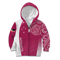Personalised New Zealand Rugby Kid Hoodie Aotearoa Champions - Pink Version