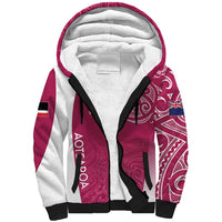Personalised New Zealand Rugby Sherpa Hoodie Aotearoa Champions - Pink Version
