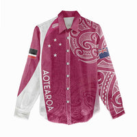 Personalised New Zealand Rugby Women Casual Shirt Aotearoa Champions - Pink Version