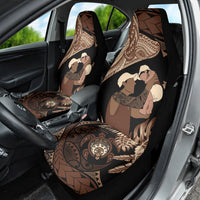 Father's Day Polynesian Pattern Car Seat Cover Tropical Humpback Whale