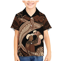 Father's Day Polynesian Pattern Family Matching Mermaid Dress and Hawaiian Shirt Tropical Humpback Whale