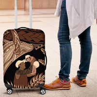 Father's Day Polynesian Pattern Luggage Cover Tropical Humpback Whale