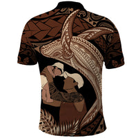 Father's Day Polynesian Pattern Polo Shirt Tropical Humpback Whale