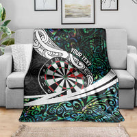 Personalized NZ Darts Blanket Paua Shell Maori Koru Whakairo LT7 - Polynesian Pride