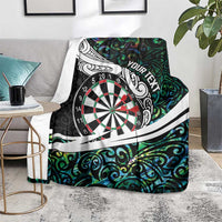 Personalized NZ Darts Blanket Paua Shell Maori Koru Whakairo LT7 - Polynesian Pride