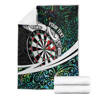 Personalized NZ Darts Blanket Paua Shell Maori Koru Whakairo LT7 - Polynesian Pride