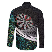 Personalized NZ Darts Family Matching Tank Maxi Dress and Hawaiian Shirt Paua Shell Maori Koru Whakairo LT7 - Polynesian Pride