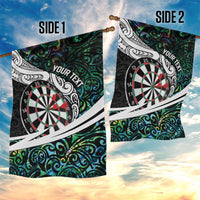 Personalized NZ Darts Garden Flag Paua Shell Maori Koru Whakairo - Polynesian Pride