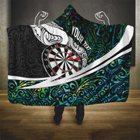 Personalized NZ Darts Hooded Blanket Paua Shell Maori Koru Whakairo - Polynesian Pride