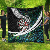 Personalized NZ Darts Quilt Paua Shell Maori Koru Whakairo LT7 - Polynesian Pride