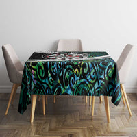 Personalized NZ Darts Tablecloth Paua Shell Maori Koru Whakairo LT7 - Polynesian Pride