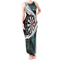 Personalized NZ Darts Tank Maxi Dress Paua Shell Maori Koru Whakairo - Polynesian Pride