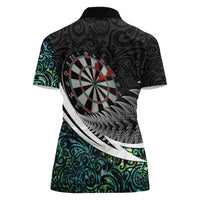Personalized NZ Darts Women Polo Shirt Paua Shell Maori Koru Whakairo - Polynesian Pride