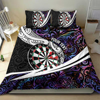 Personalized NZ Darts Bedding Set Paua Shell Maori Koru Whakairo - Purple - Polynesian Pride