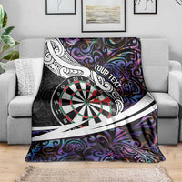 Personalized NZ Darts Blanket Paua Shell Maori Koru Whakairo - Purple LT7 - Polynesian Pride