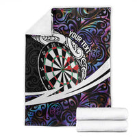 Personalized NZ Darts Blanket Paua Shell Maori Koru Whakairo - Purple LT7 - Polynesian Pride