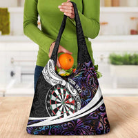 Personalized NZ Darts Grocery Bag Paua Shell Maori Koru Whakairo - Purple LT7 - Polynesian Pride