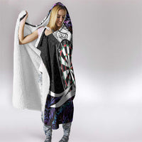 Personalized NZ Darts Hooded Blanket Paua Shell Maori Koru Whakairo - Purple - Polynesian Pride