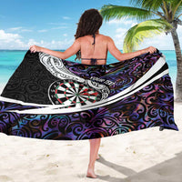 Personalized NZ Darts Sarong Paua Shell Maori Koru Whakairo - Purple LT7 - Polynesian Pride