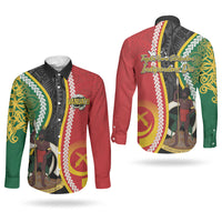 Ni-Vanuatu Indipendens Dei Celebretem Couples Matching Long Sleeve Bodycon Dress and Long Sleeve Button Shirt Yumi Yumi Yumi