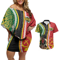 Ni-Vanuatu Indipendens Dei Celebretem Couples Matching Off Shoulder Short Dress and Hawaiian Shirt Yumi Yumi Yumi
