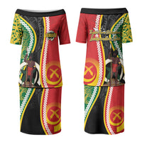 Ni-Vanuatu Indipendens Dei Celebretem Couples Matching Puletasi and Long Sleeve Button Shirt Yumi Yumi Yumi