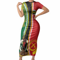 Ni-Vanuatu Indipendens Dei Celebretem Short Sleeve Bodycon Dress Yumi Yumi Yumi