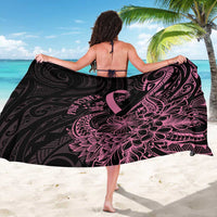 Polynesian Pink Power Sarong Breast Cancer Ribbon Turtle and Flowers