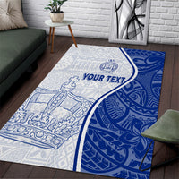 Personalised Queen Victoria School Area Rug QVS Old Boys LT7 White - Polynesian Pride