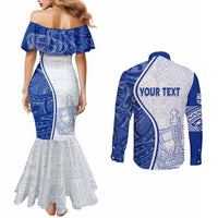 Personalised Queen Victoria School Couples Matching Mermaid Dress and Long Sleeve Button Shirts QVS Old Boys LT7 - Polynesian Pride