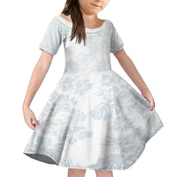 Samoa White Sunday Kid Short Sleeve Dress Hibiscus Special LT7 KID White - Polynesian Pride