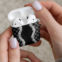 Hawaii Aloha Plumeria Lei Black Palaka AirPods Case LT7 - Polynesian Pride