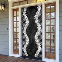 Hawaii Aloha Plumeria Lei Black Palaka Door Cover - Polynesian Pride